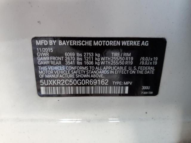 5UXKR2C50G0R69162 - 2016 BMW X5 SDRIVE3 WHITE photo 10