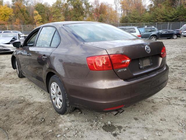 3VW2K7AJ6EM224572 - 2014 VOLKSWAGEN JETTA BASE BROWN photo 3