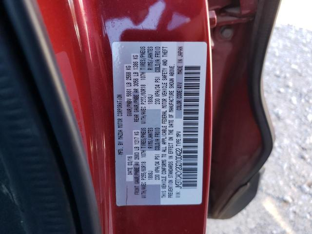 JM3TCACY2G0100422 - 2016 MAZDA CX-9 TOURI RED photo 10