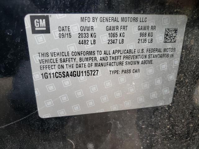 1G11C5SA4GU115727 - 2016 CHEVROLET MALIBU LIM 黑色 照片 10