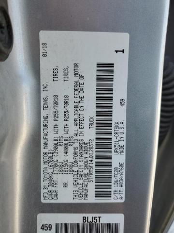 5TFRM5F14JX128372 - 2018 TOYOTA TUNDRA DOU SILVER photo 10