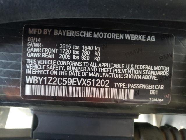 WBY1Z2C59EVX51202 - 2014 BMW I3 BEV TAN photo 10