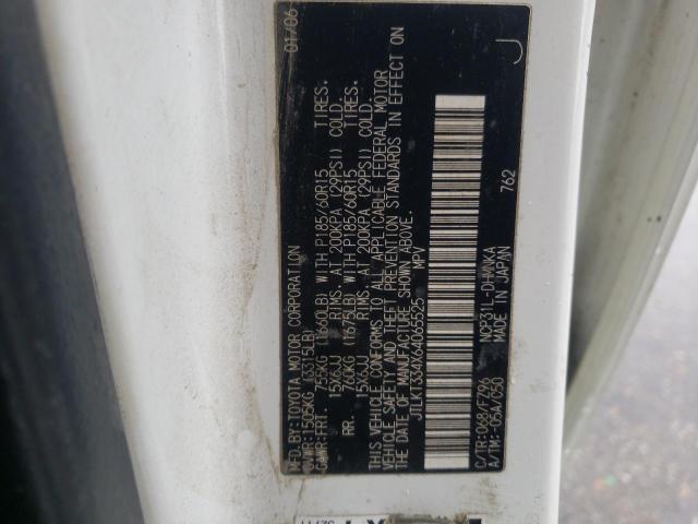 JTLKT334X64065525 - 2006 TOYOTA SCION XB თეთრი ფოტო 10