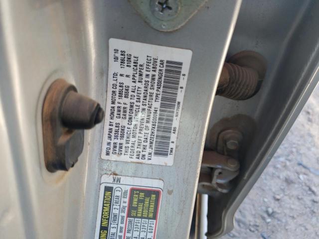 JHMZE2H7XBS000941 - 2011 HONDA INSIGHT EX SILVER photo 10