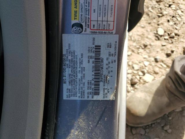 3FAFP07Z76R223807 - 2006 FORD FUSION GRAY photo 10