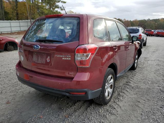 JF2SJAAC2FH840457 - 2015 SUBARU FORESTER 2 RED photo 4