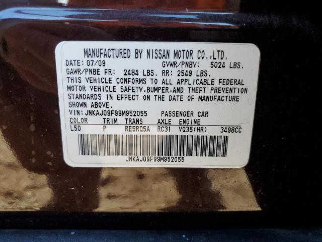 JNKAJ09F99M952055 - 2009 INFINITI EX35 BASE Շագանակագույն լուսանկար 10