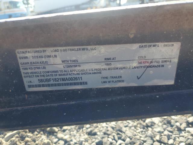 58UBF1821MA002611 - 2021 CARGO TRAILER BLACK photo 10