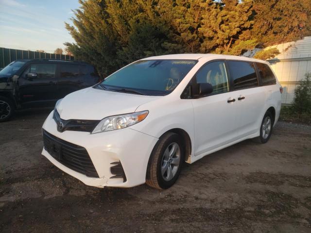 5TDZZ3DC2LS075643 - 2020 TOYOTA SIENNA L WHITE photo 2