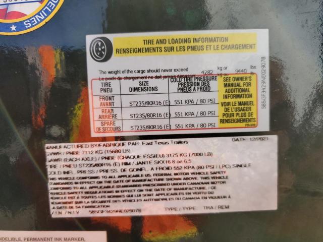 58SGF3429NE029078 - 2022 UTILITY TRAILER Qara foto 10