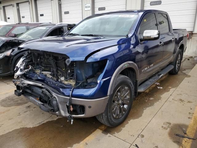 1N6AA1E55JN507599 - 2018 NISSAN TITAN SV BLUE photo 2