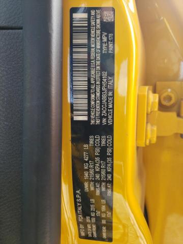 ZACCJABB3JPH54102 - 2018 JEEP RENEGADE L YELLOW photo 10