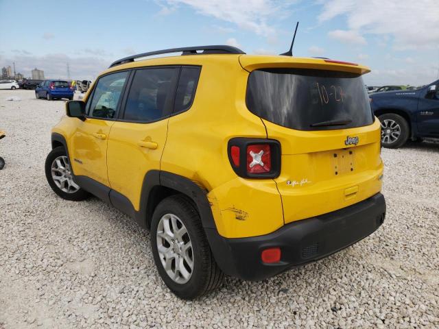 ZACCJABB3JPH54102 - 2018 JEEP RENEGADE L YELLOW photo 3