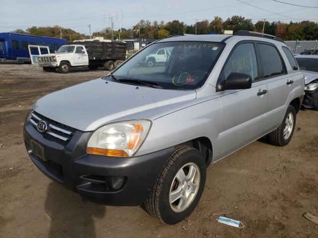 KNDJF724077335854 - 2007 KIA SPORTAGE SILVER photo 2