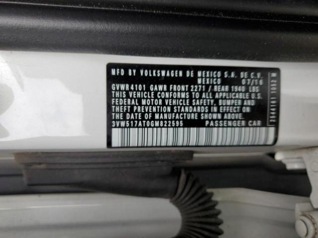 3VW517AT0GM822595 - 2016 VOLKSWAGEN BEETLE S/S 白色 照片 10