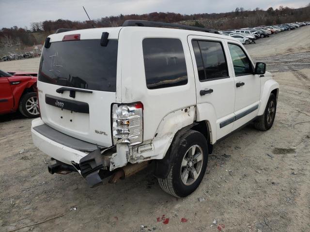 1J8GP28K48W208380 - 2008 JEEP LIBERTY SP WHITE photo 4