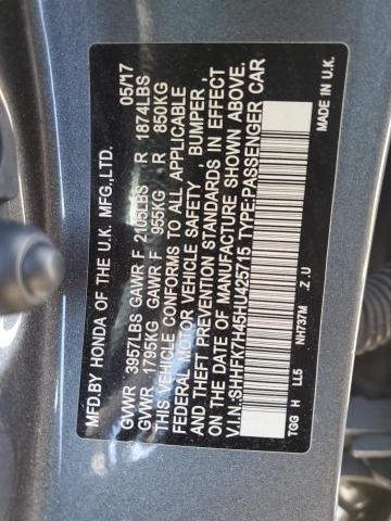 SHHFK7H45HU425715 - 2017 HONDA CIVIC SPOR 灰色 照片 10