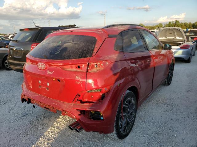 KM8K33A33NU856883 - 2022 HYUNDAI KONA N LIN RED photo 4