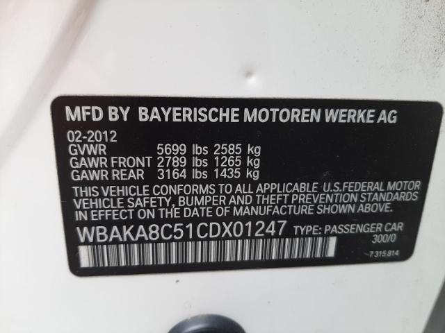 WBAKA8C51CDX01247 - 2012 BMW 750 I WHITE photo 10
