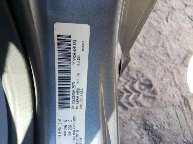 1C3LC65M58N125274 - 2008 CHRYSLER SEBRING LI SILVER photo 10