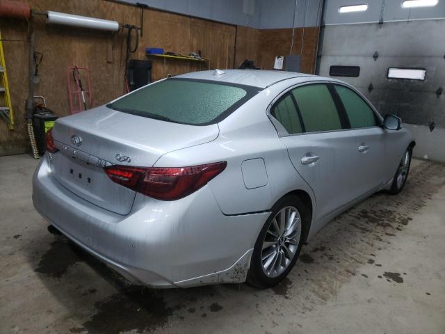 JN1EV7AR7JM611993 - 2018 INFINITI Q50 LUXE SILVER photo 4