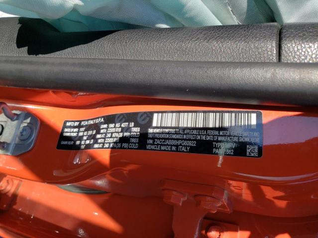 ZACCJABB6HPG60922 - 2017 JEEP RENEGADE L ORANGE photo 10