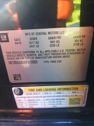 1G1ZE5EB8AF263053 - 2010 CHEVROLET MALIBU LTZ შავი ფოტო 10