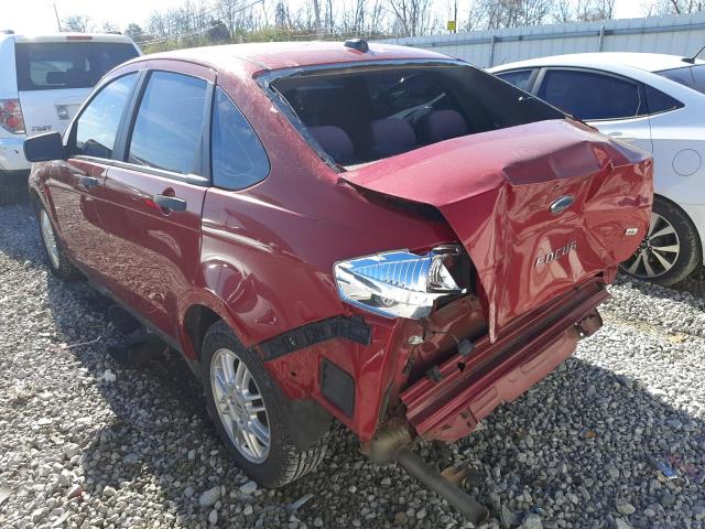 1FAHP3FN9BW188574 - 2011 FORD FOCUS RED photo 3