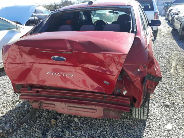 1FAHP3FN9BW188574 - 2011 FORD FOCUS RED photo 9
