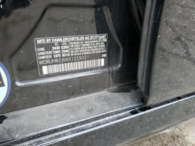 WDBUH82J04X122903 - 2004 MERCEDES-BENZ E320 BLACK photo 10