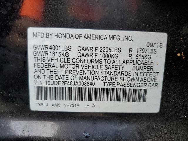 19UDE2F48JA008840 - 2018 ACURA ILX SPECIA BLACK photo 10