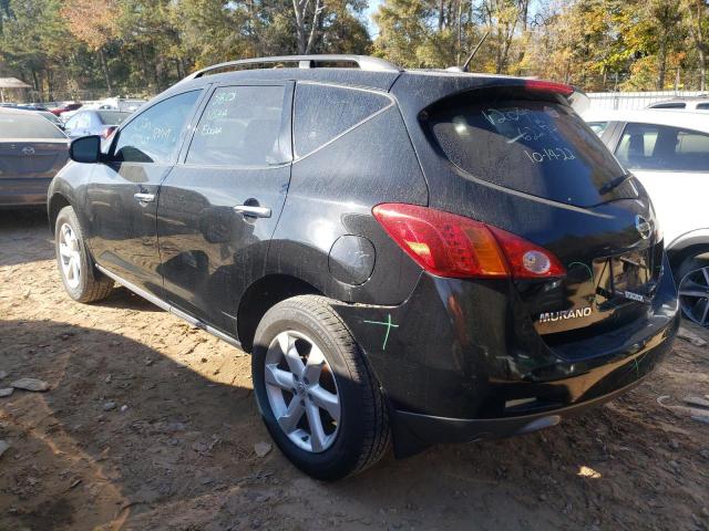 JN8AZ18U09W012042 - 2009 NISSAN MURANO S BLACK photo 3