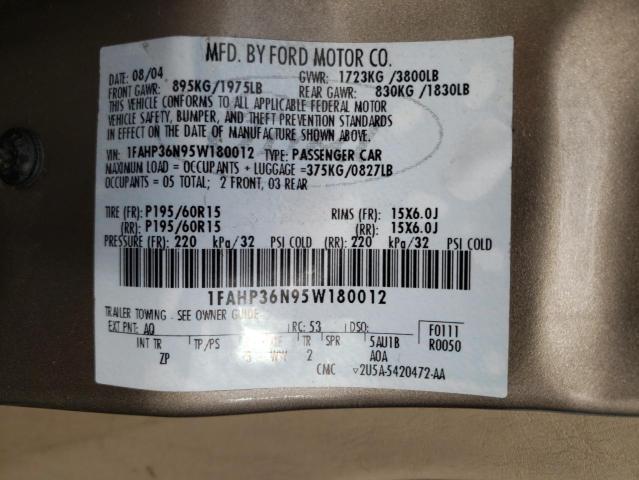 1FAHP36N95W180012 - 2005 FORD FOCUS ZXW SILVER photo 10