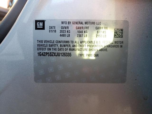 1G4ZP5SZXJU126335 - 2018 BUICK LACROSSE E SILVER photo 10