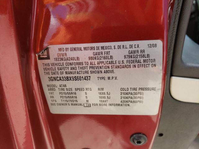 3GNCA33BX9S601437 - 2009 CHEVROLET HHR LS 栗色 照片 10