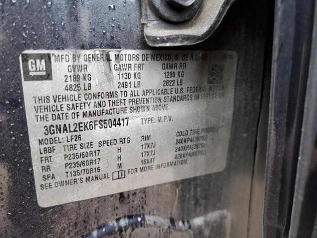 3GNAL2EK6FS504417 - 2015 CHEVROLET CAPTIVA LS 蓝色 照片 10