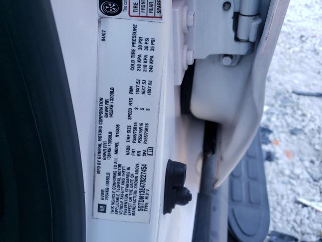 5GTDN13E478227454 - 2007 HUMMER H3 WHITE photo 10