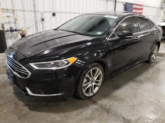 3FA6P0CD1KR137896 - 2019 FORD FUSION SEL BLACK photo 2