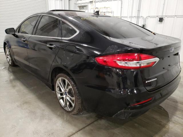 3FA6P0CD1KR137896 - 2019 FORD FUSION SEL BLACK photo 3