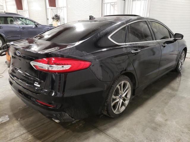 3FA6P0CD1KR137896 - 2019 FORD FUSION SEL BLACK photo 4