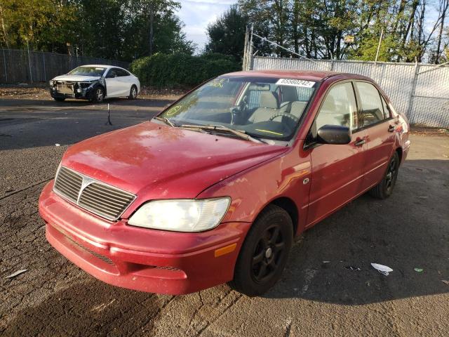 JA3AJ26E73U110491 - 2003 MITSUBISHI LANCER ES RED photo 2