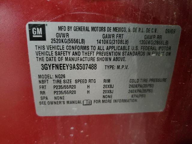 3GYFNEEY9AS507488 - 2010 CADILLAC SRX PERFOR 栗色 照片 10