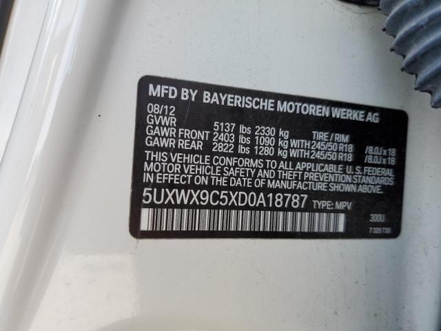 5UXWX9C5XD0A18787 - 2013 BMW X3 XDRIVE2 WHITE photo 13