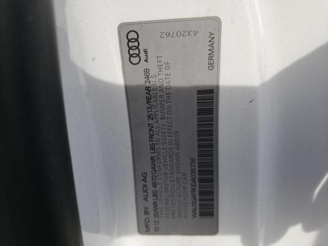 WAU3GAFR0DA035736 - 2013 AUDI S5 PRESTIG WHITE photo 10