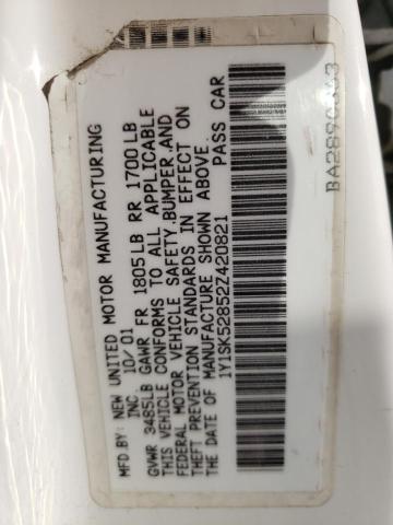 1Y1SK52852Z420821 - 2002 CHEVROLET GEO PRIZM თეთრი ფოტო 10