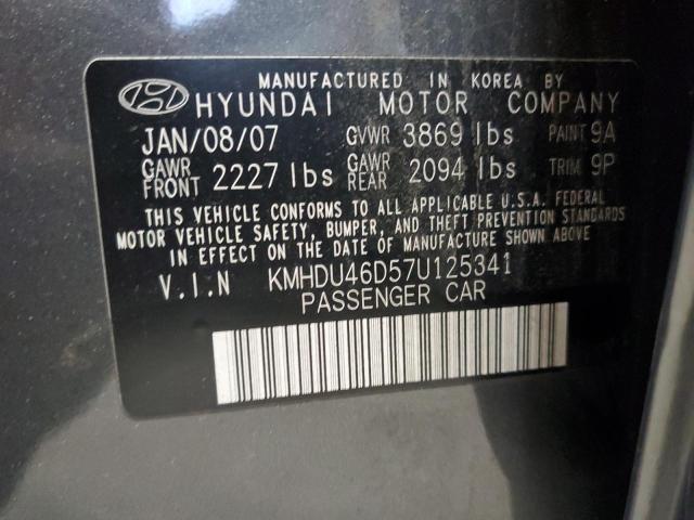 KMHDU46D57U125341 - 2007 HYUNDAI ELANTRA GL GRAY photo 12