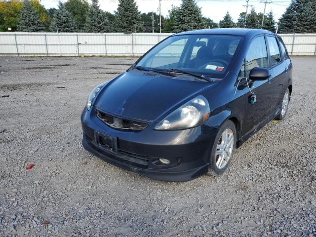 JHMGD37607S049114 - 2007 HONDA FIT S BLACK photo 2