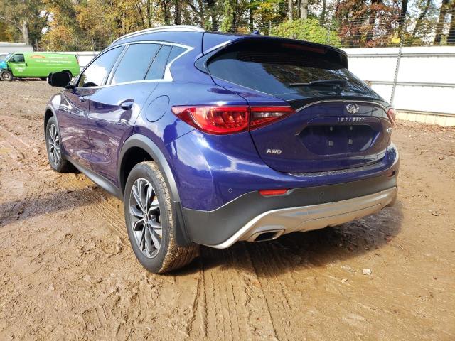 SJKCH5CR6JA****** - 2018 INFINITI QX30 BASE BLUE photo 3