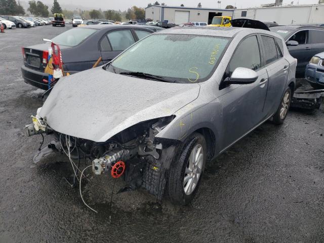 JM1BL1M89C1697916 - 2012 MAZDA 3 I GRAY photo 2