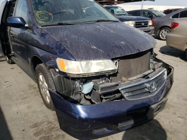 5FNRL18944B006611 - 2004 HONDA ODYSSEY EX BLUE photo 9